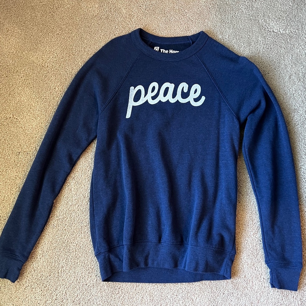 The Home T Navy Peace Sweatshirt Size S